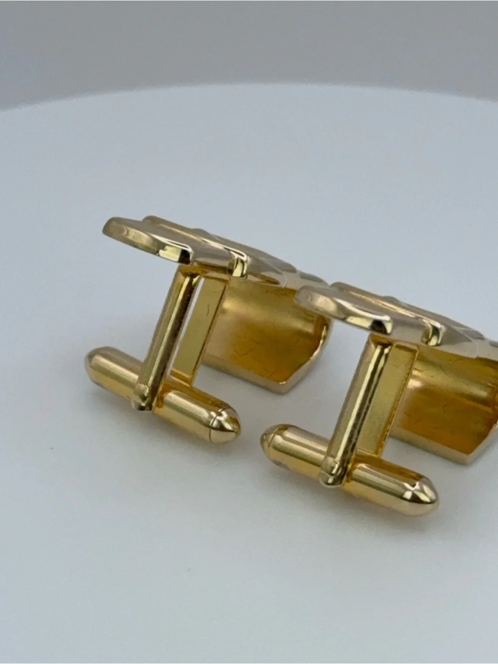 SWANK Brushed/Textured Gold Tone Belt Buckle Cufflinks